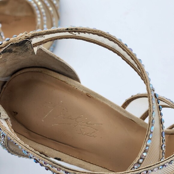 Thalia Sodi Ceara Rhinestone Peep Toe Pumps Size 7 - Picture 8 of 14